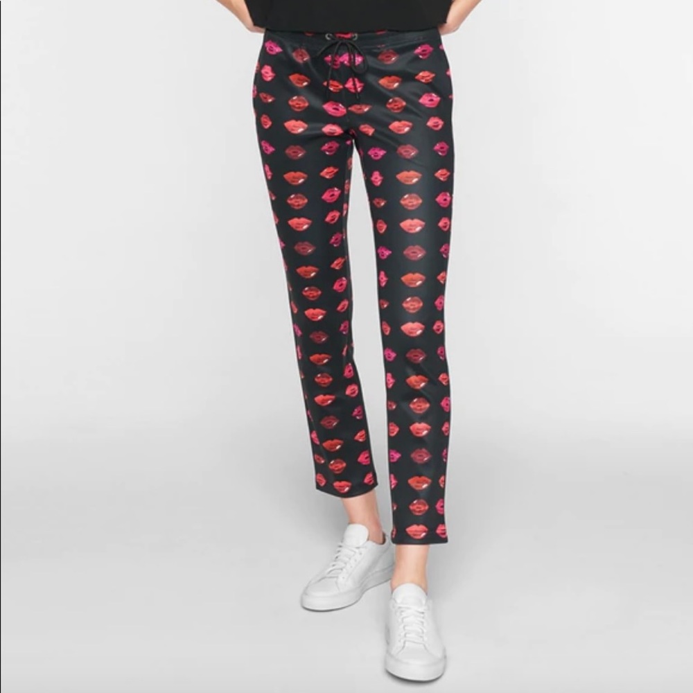 PAM & GELA Lip Print Crop Track Pant SMALL